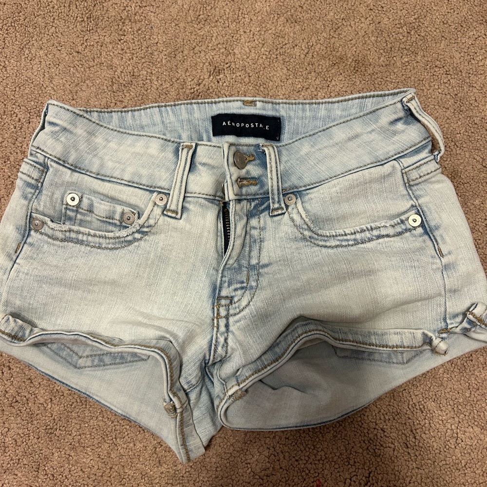 Aeropostale Faded Blue Denim Shorts